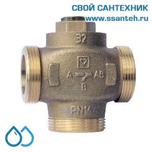 15564  HERZ 1776604 Teplomix Клапан трехходовой термостатический для твердотопливного котла DN32,  Kvs 14,0 м3/час, +61°С, байпас не отключаемый.