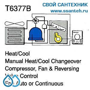15756 HONEYWELL T6377B1045 Термостат для кондиционирования и тепловых насосов 10-30С, 230В, антисипатор, 