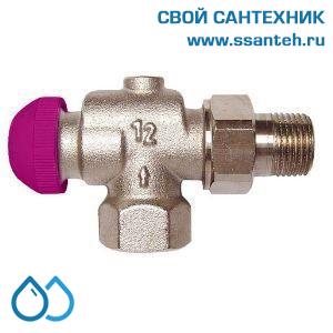 20028 HERZ 1752865 Клапан термостатический радиаторный осевой, 3/8", Kvs 0,019-0,39 м3/час, PN 10бар, 120°C с плавной преднастройкой